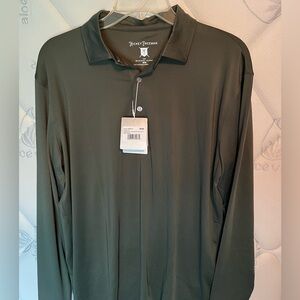 Hickey Freeman Men’s Long-sleeve Golf Performance Polo, New with Tags